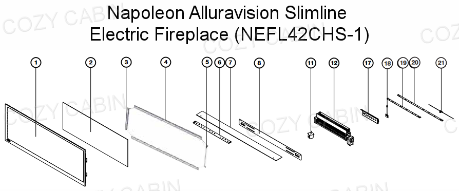Alluravision Slimline Electric Fireplace (NEFL42CHS-1) #NEFL42CHS-1